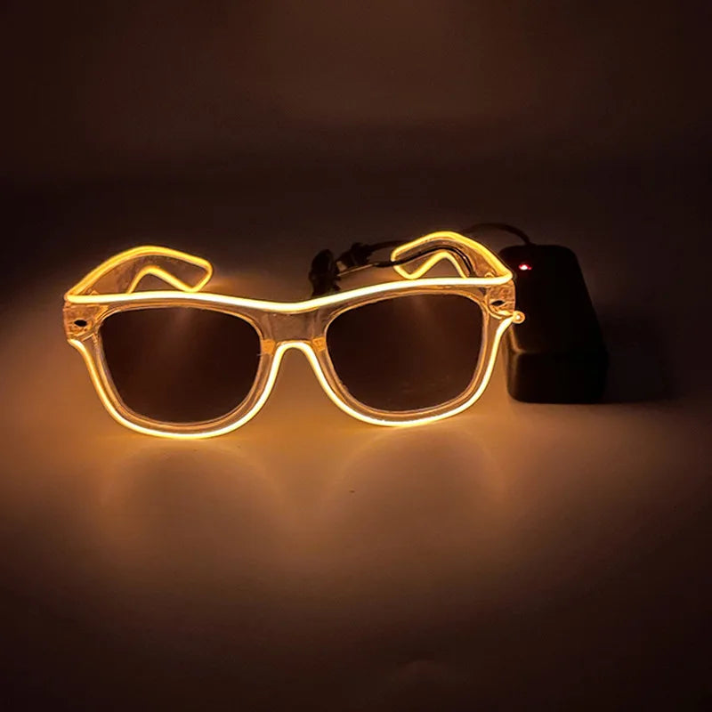 LED Light Up Glasses – Glowing Rave & Party Sunglasses LED Party Glasses Babs (3)-Orange-1pcs