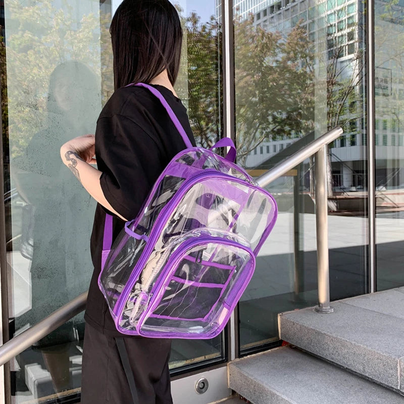Waterproof Clear Backpack – Unisex Large Capacity Transparent Bag Clear Backpack Babs