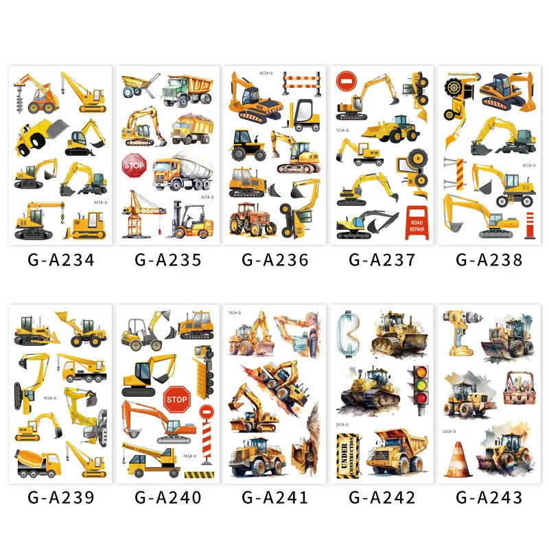 Construction Cake Toppers – Dump Truck & Excavator Party Decor Cake Toppers Babs light green