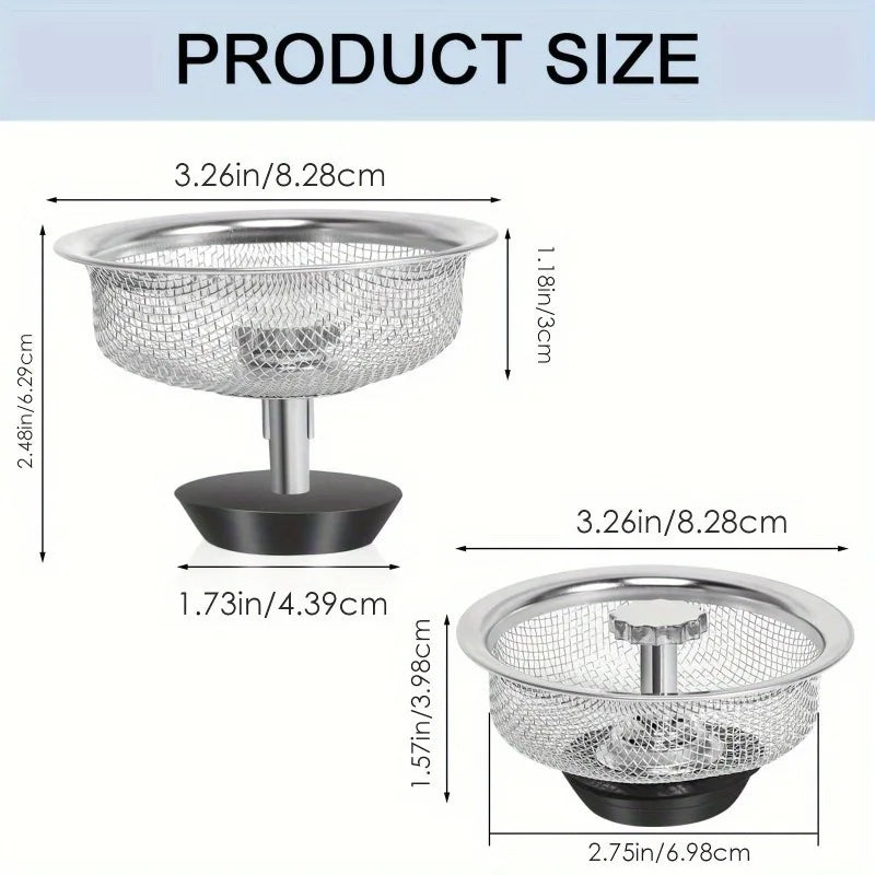 Stainless Steel Kitchen Sink Strainer Fine Mesh Filter & Plug Sink Strainer Babs