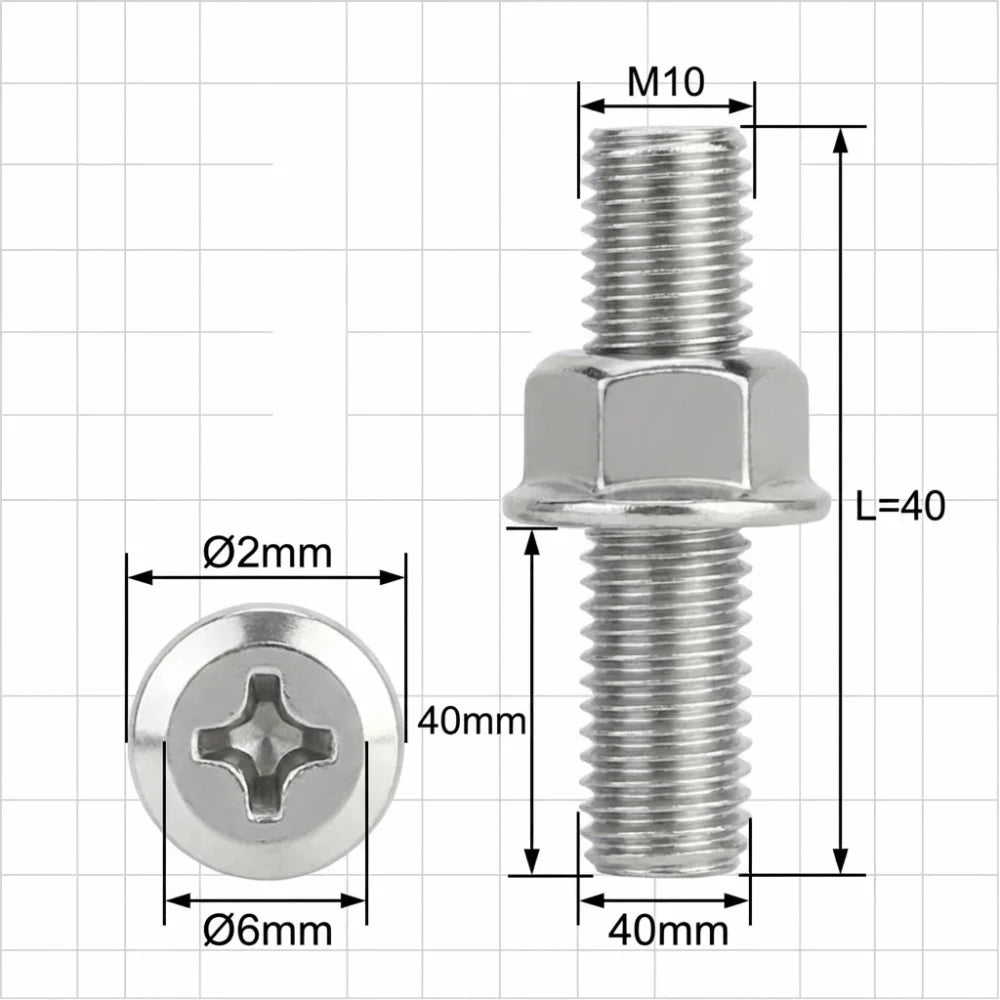 304 Stainless Steel Phillips Flange Bolts & Nuts Set M6 M8 Flange Bolt Nut Set Babs
