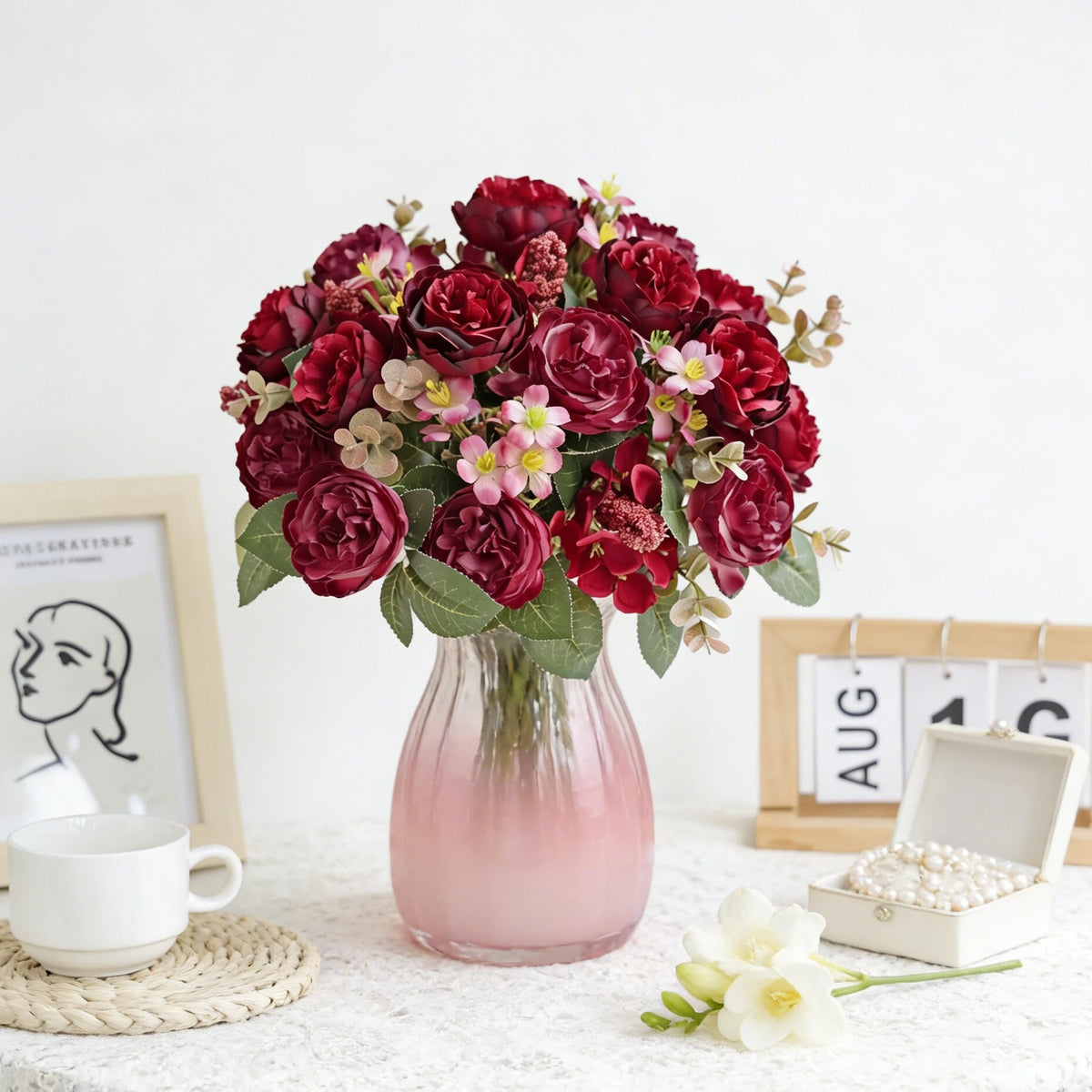 Artificial Silk Peony Flowers for Wedding & Home Décor Artificial Silk Flowers Babs