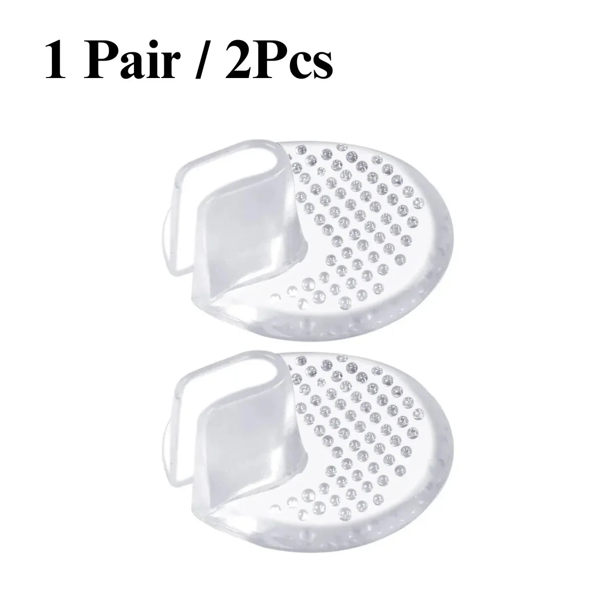 Silicone Forefoot Gel Cushion Pads – Anti-Slip for Sandals (2/4pc) Gel Forefoot Insoles Babs Transparent 1 Pair