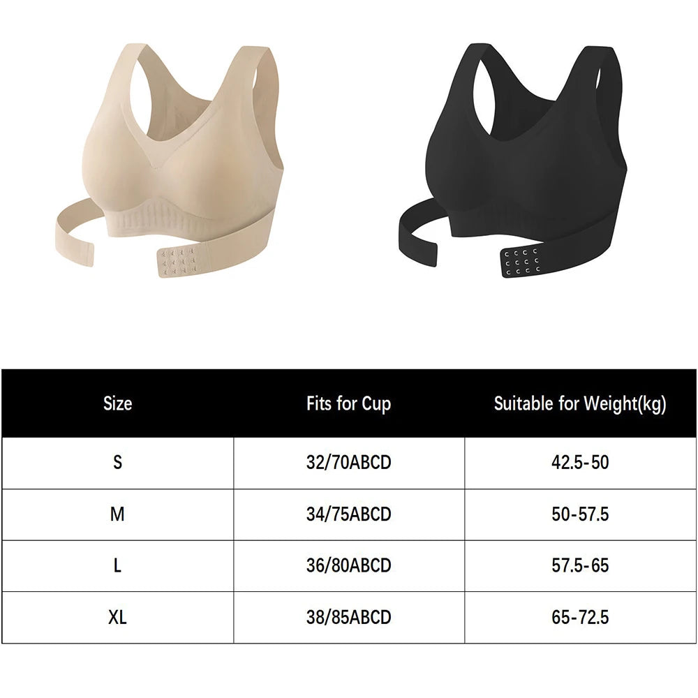 Seamless Wireless Push-Up Bralette | Cross Back Full Coverage Bra Wireless Bralette Babs