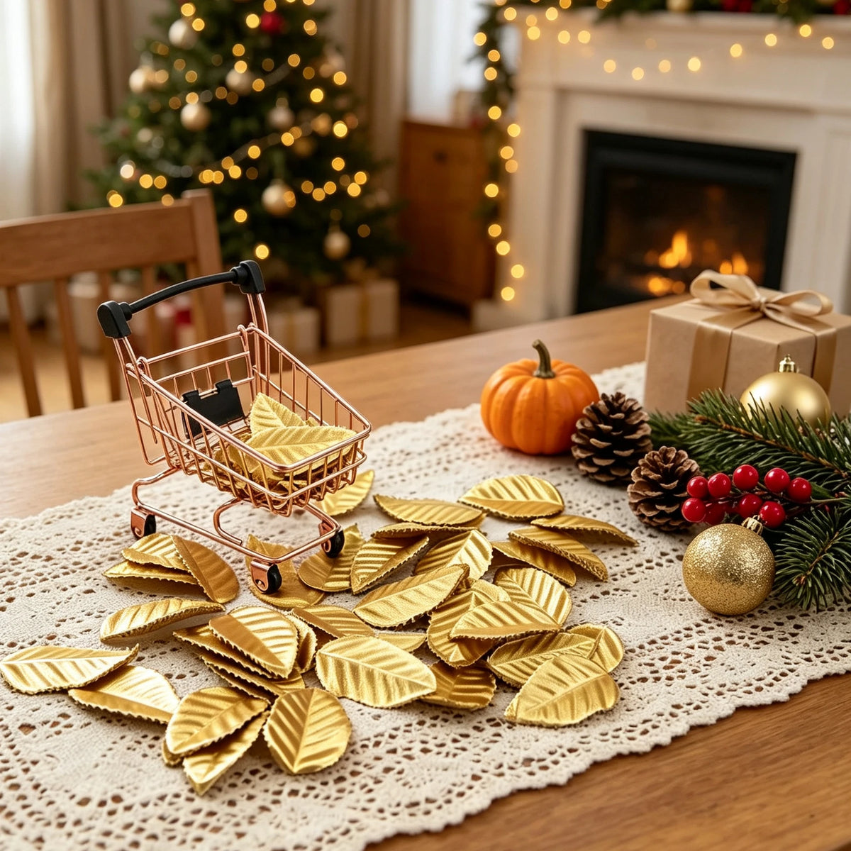 100/200 Pcs Silk Rose Leaves Artificial Gold Leaf Home Decor Artificial Silk Leaves Babs