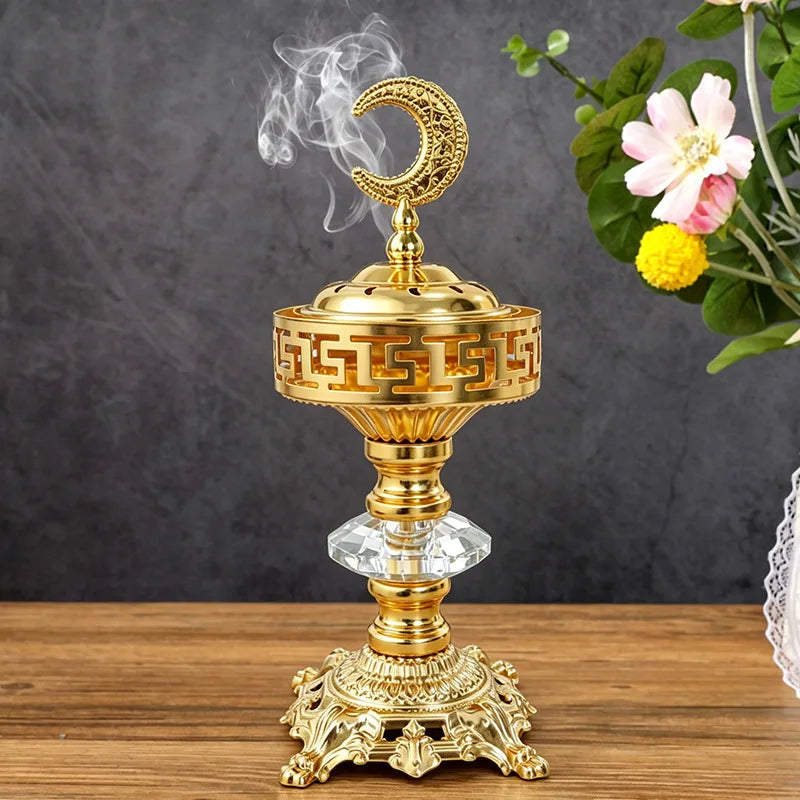 Moon Metal Incense Burner – Arabic Gold Aroma Burner Decor Incense Burner Babs