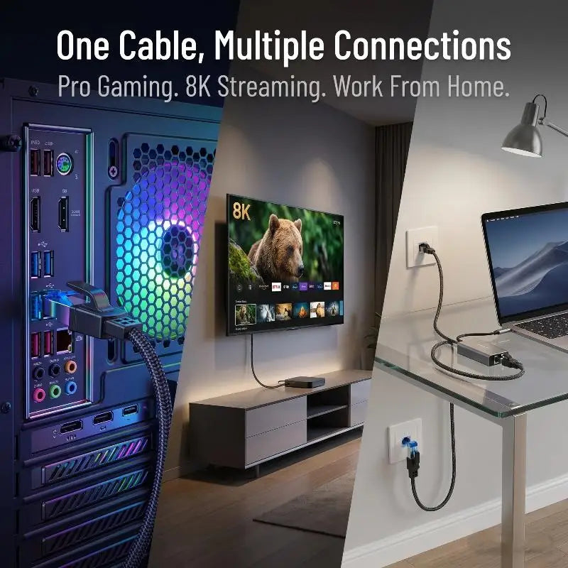 CAT8 Ethernet Cable 40Gbps 2000MHz Flat & Round RJ45 Patch Cord Ethernet Patch Cable Babs