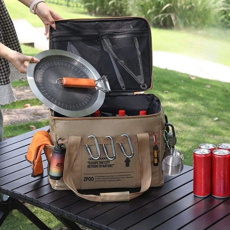 30L Folding Camping Storage Bag with MOLLE Straps & Dividers Camping Storage Bag Babs