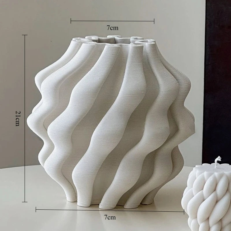 Nordic Ceramic Vase | Modern Aesthetic Sculptural Home Décor Ceramic Decorative Vase Babs White