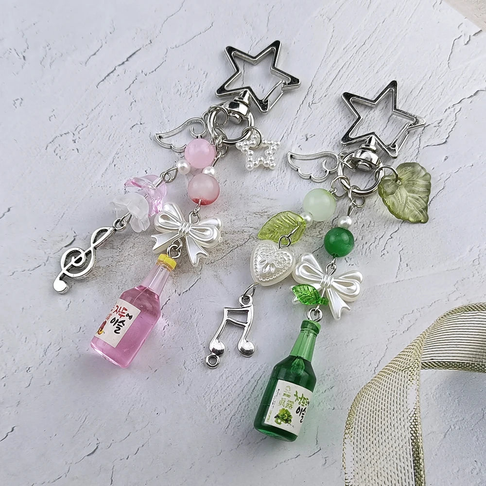 Cute Acrylic Keychain – Heart, Star, Mushroom & Cherry Blossom Fashion Keychain Babs