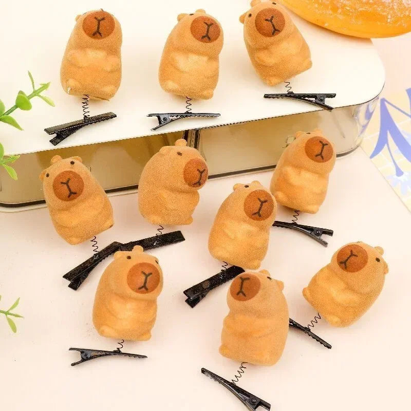 Kawaii 3D Capybara Bow Duckbill Hairpin Clips – 10–100 Pack Kawaii Hair Clips Babs