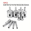 10-Pc Diamond Drill Bit Set 6–32mm | Glass Tile Marble Granite Diamond Drill Bit Set Babs 10pcs set