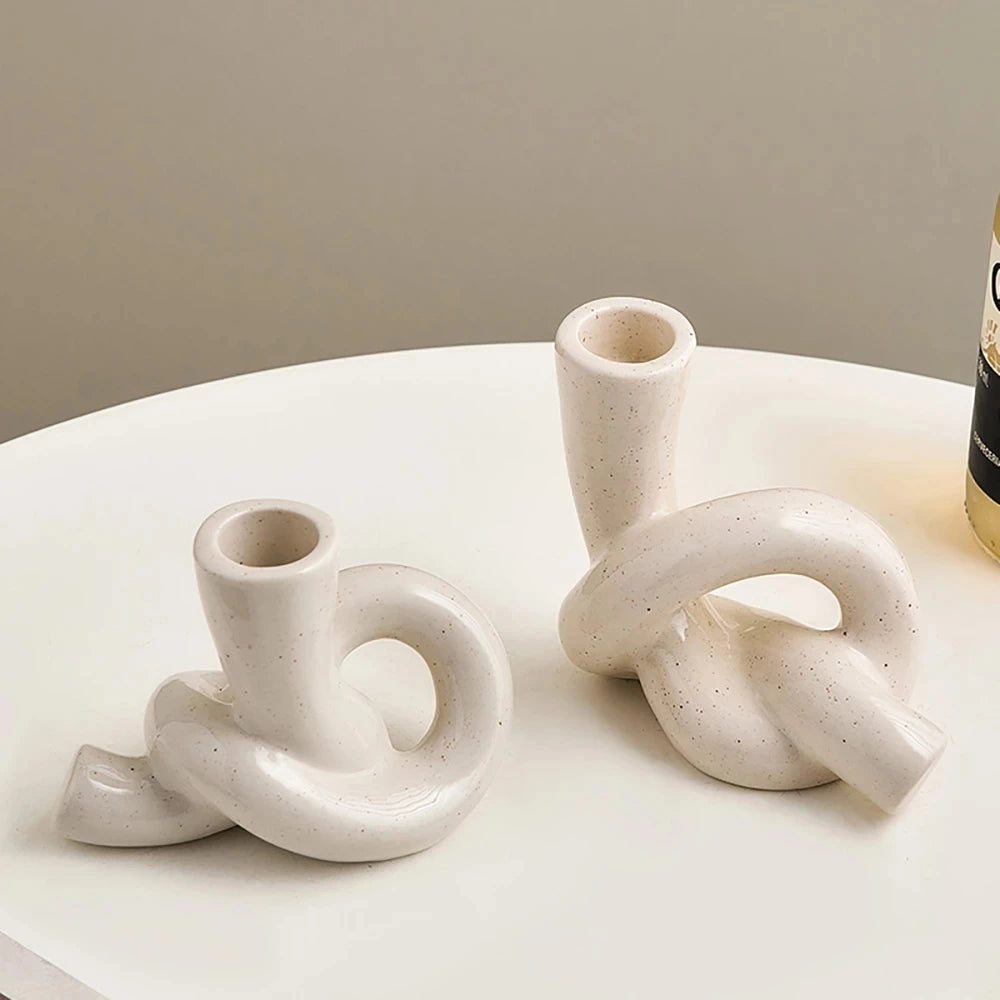 Ceramic Candlestick Holder – Modern Handmade Home Table Decor Candle Holder Babs