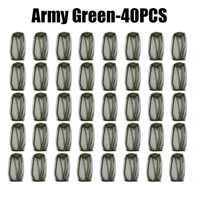 Breathable Mesh Mosquito Head Net Hat – Camping & Fishing Mosquito Head Net Babs Green 40PCS