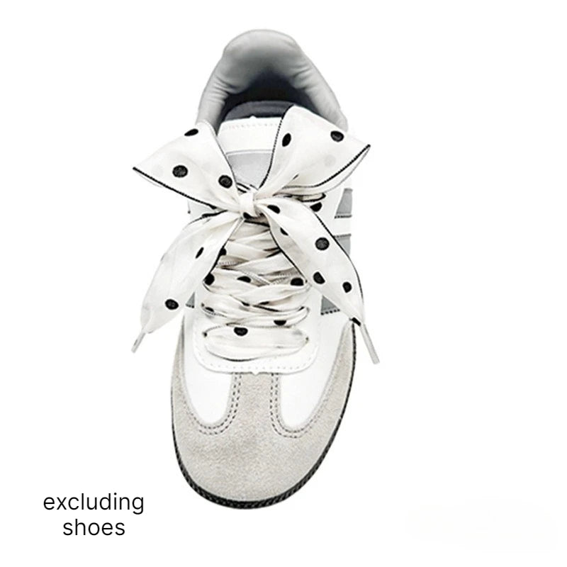 Polka Dot Yarn Flat Shoelaces – Fun Decorative Sneaker Laces Decorative Shoelaces Babs 1 pair B 120cm