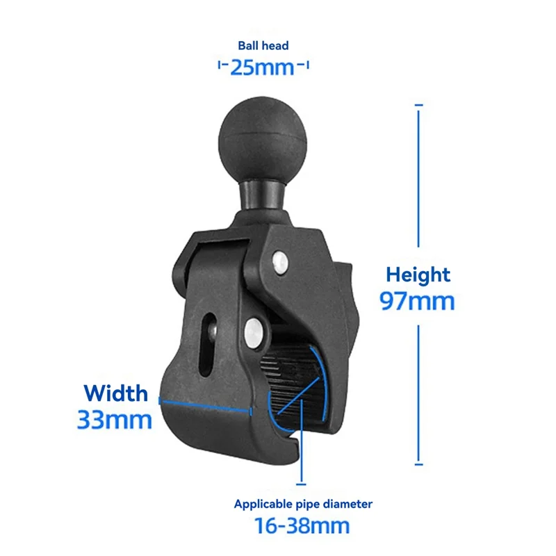 Motorcycle Handlebar Clamp Mount – 1" Ball Mount Action Camera Camera Handlebar Mount Babs
