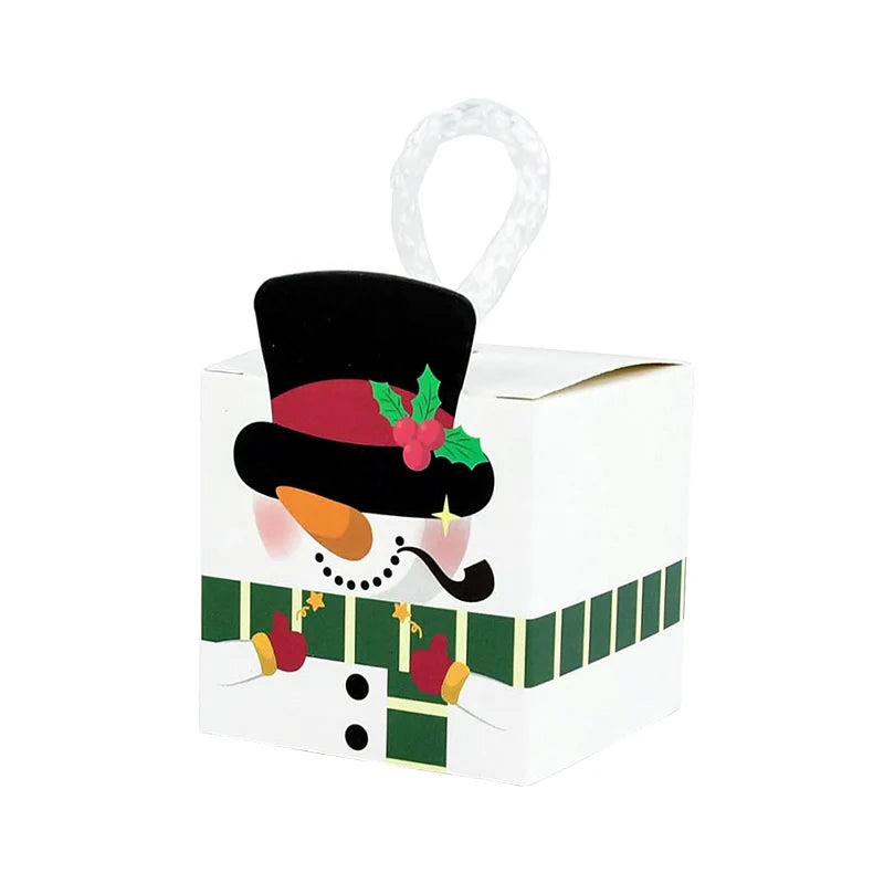 10 Christmas Paper Gift Boxes – Santa, Snowman & Xmas Tree Christmas Gift Boxes Babs B06 5.5x5.5cm