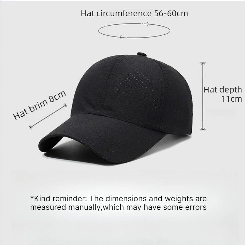Quick Dry Mesh Baseball Cap – Unisex Summer Sun Visor Hat Mesh Baseball Cap Babs