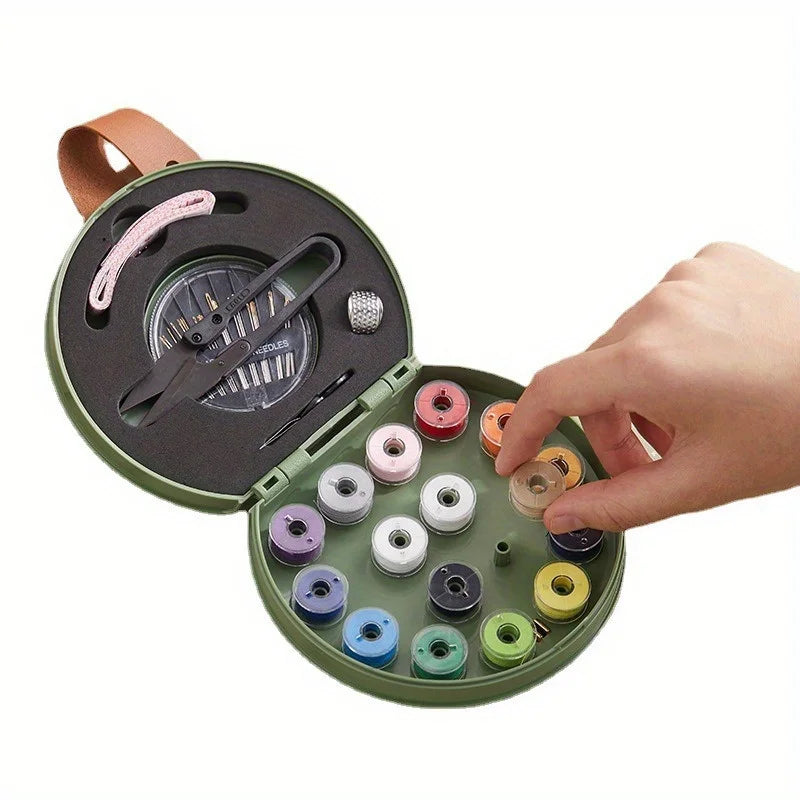 Portable Mini Sewing Kit Storage Box – Needle & Thread Set Sewing Storage Box Babs Green