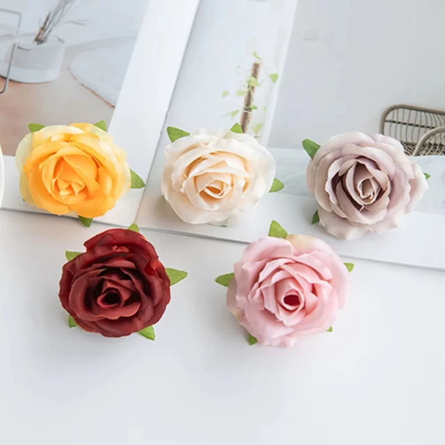 10PC Silk Rose Artificial Flower Heads – Wedding & Home Decor Artificial Flower Heads Babs
