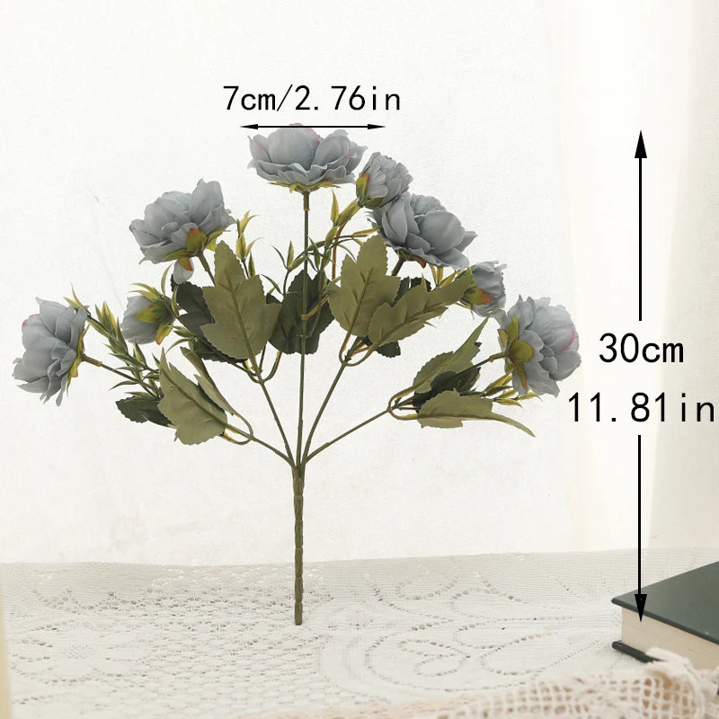5-Head Silk Peony Artificial Flowers for Home & Wedding Decor Artificial Silk Flowers Babs