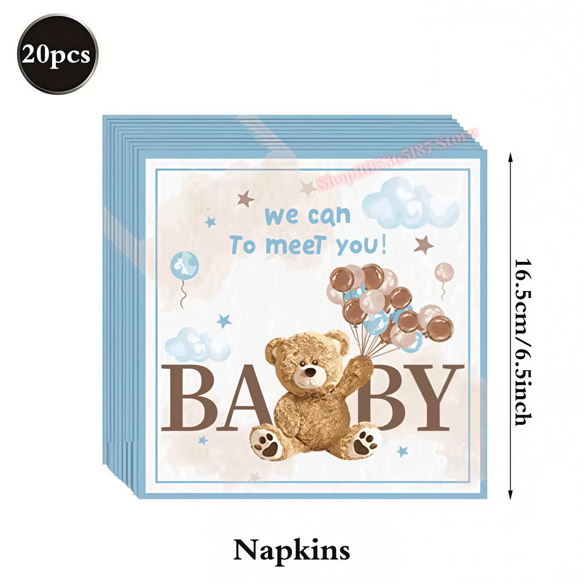 Bear Birthday Party Decoration Set – Plates, Napkins & Banner Party Decoration Set Babs 20ps Napkins others