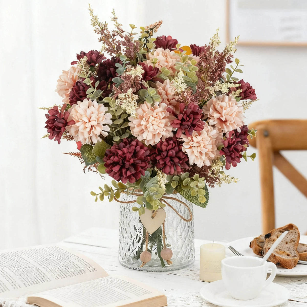 Artificial Silk Lavender Chrysanthemum Bouquet | Wedding & Home Decor Artificial Flower Bouquet Babs