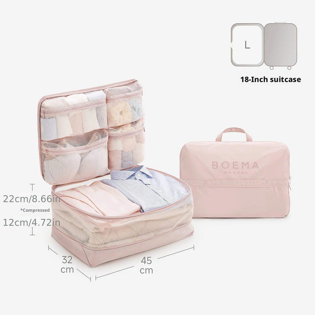 Large Comforter Storage Bag – Self-Compression Organizer Bedding Storage Bag Babs L-Pink