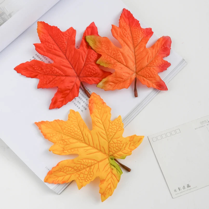 Artificial Silk Maple Leaves 10/20 Pcs – Autumn Home Décor Artificial Leaf Decor Babs