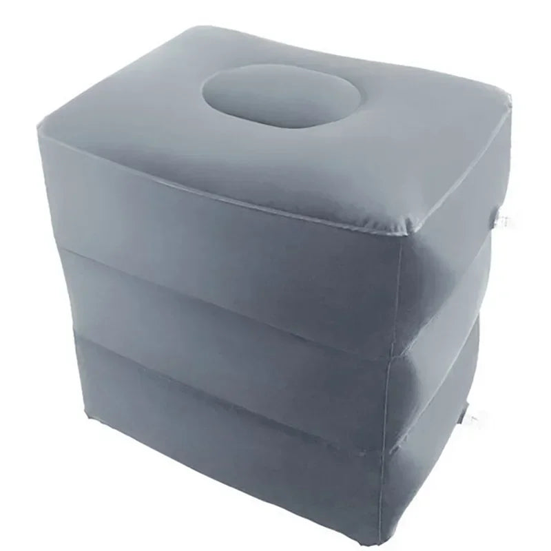 Kids Inflatable Travel Footrest Pillow – Airplane Car & Bus Inflatable Travel Footrest Babs Gray