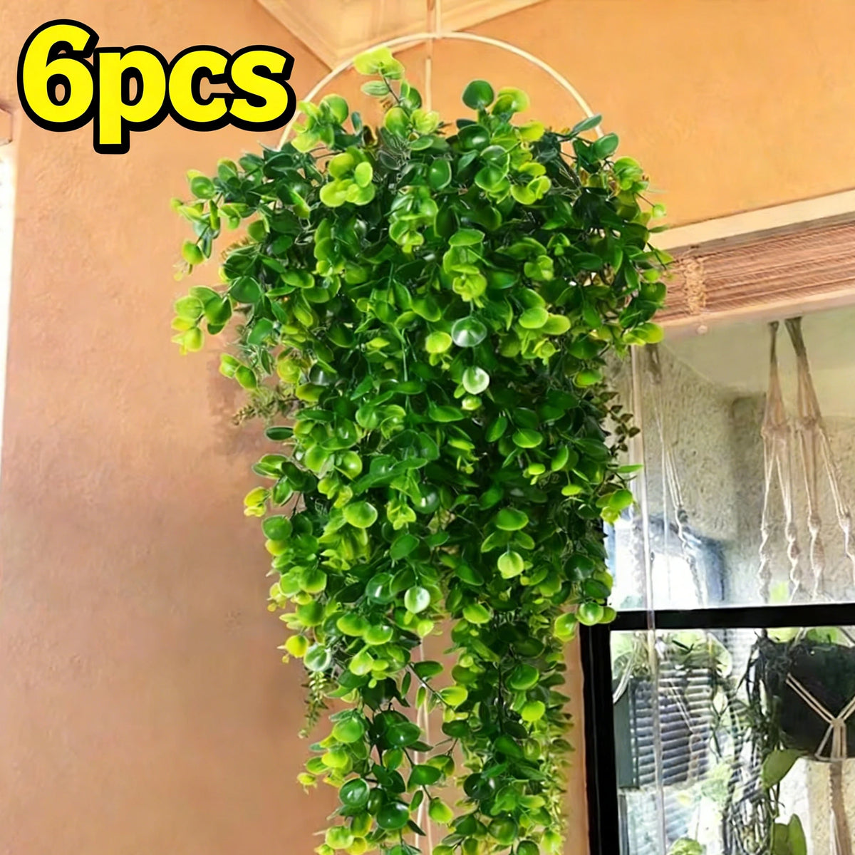 6pcs Artificial Eucalyptus Hanging Vines – Faux Greenery Decor Artificial Hanging Vines Babs