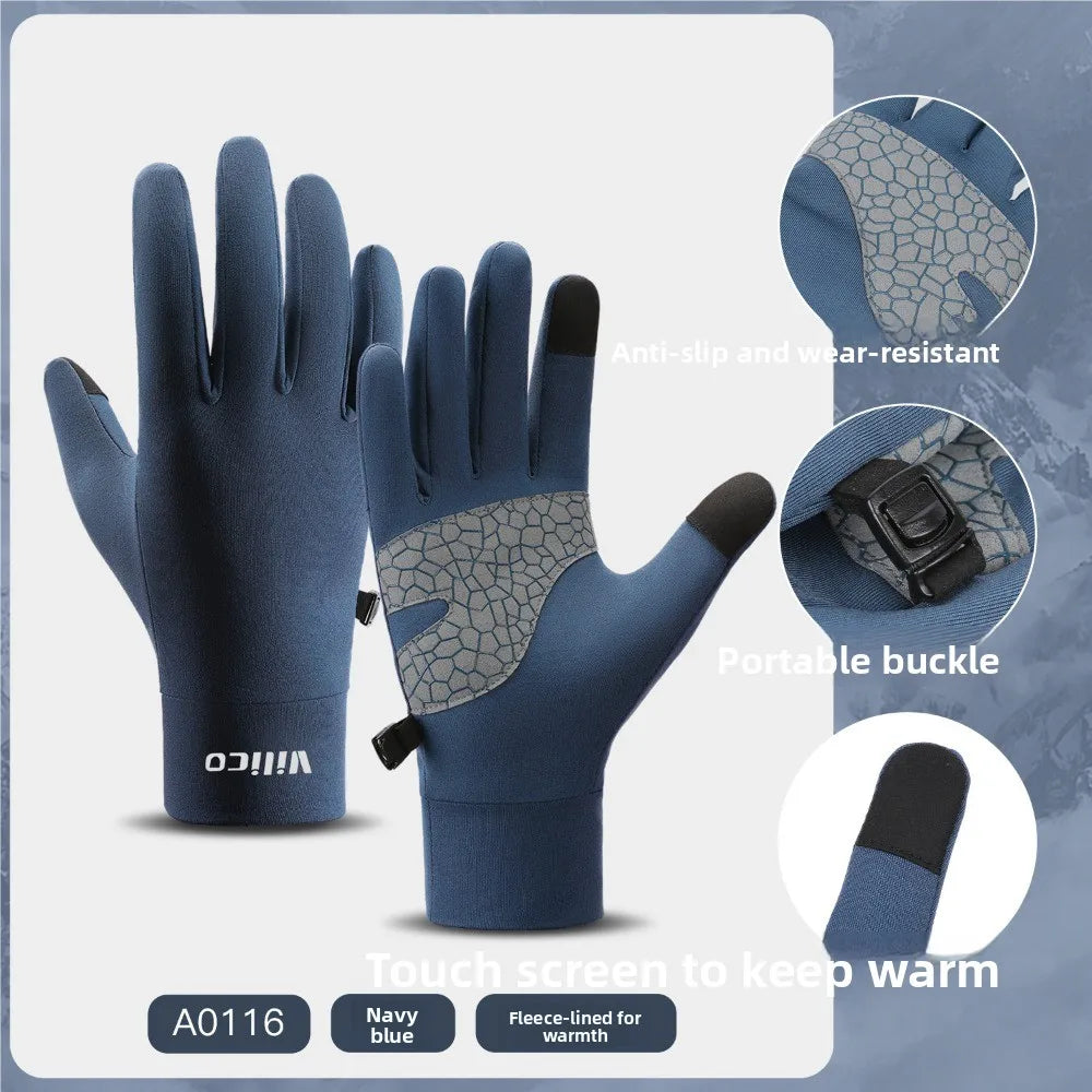 Winter Knit Touchscreen Gloves – Anti-Slip Running & Cycling Winter Sports Gloves Babs Blue L/XL