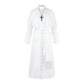 Medieval Priest Costume Robe Set – Unisex S–3XL with Cross Cosplay Costume Set Babs White S