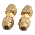 2PCS Copper Flare Double Nipple Pipe Connector 1/4"–5/8" HVAC Pipe Fitting Connector Babs 6.35mm
