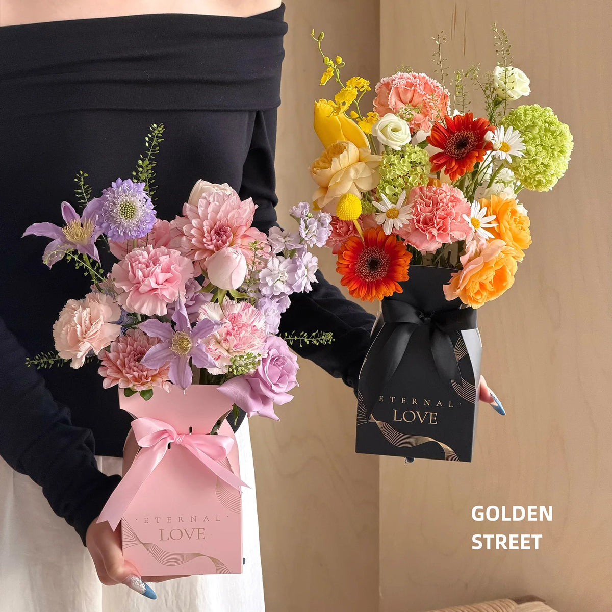Flower Bouquet Gift Box – Floral Handbag Basket & Wrap Flower Gift Box Babs