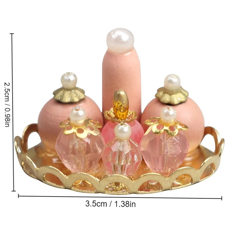 1:12 Scale Pink Perfume Tray Miniature Dollhouse Accessory Dollhouse Miniature Babs