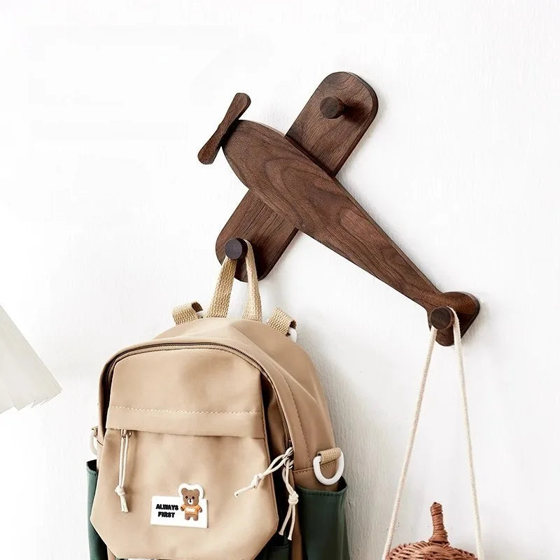 Airplane Wooden Wall Coat Rack – 3-Hook Modern Minimalist Hanger Wall Coat Rack Babs