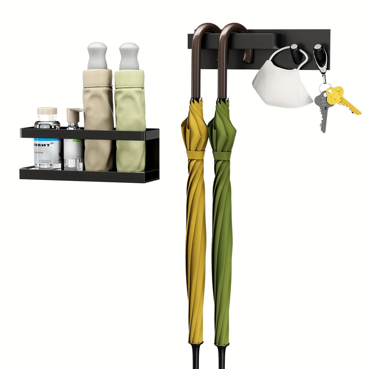 Magnetic Umbrella Rack, Key & Fridge Side Storage Set | No Drill Magnetic Storage Set Babs