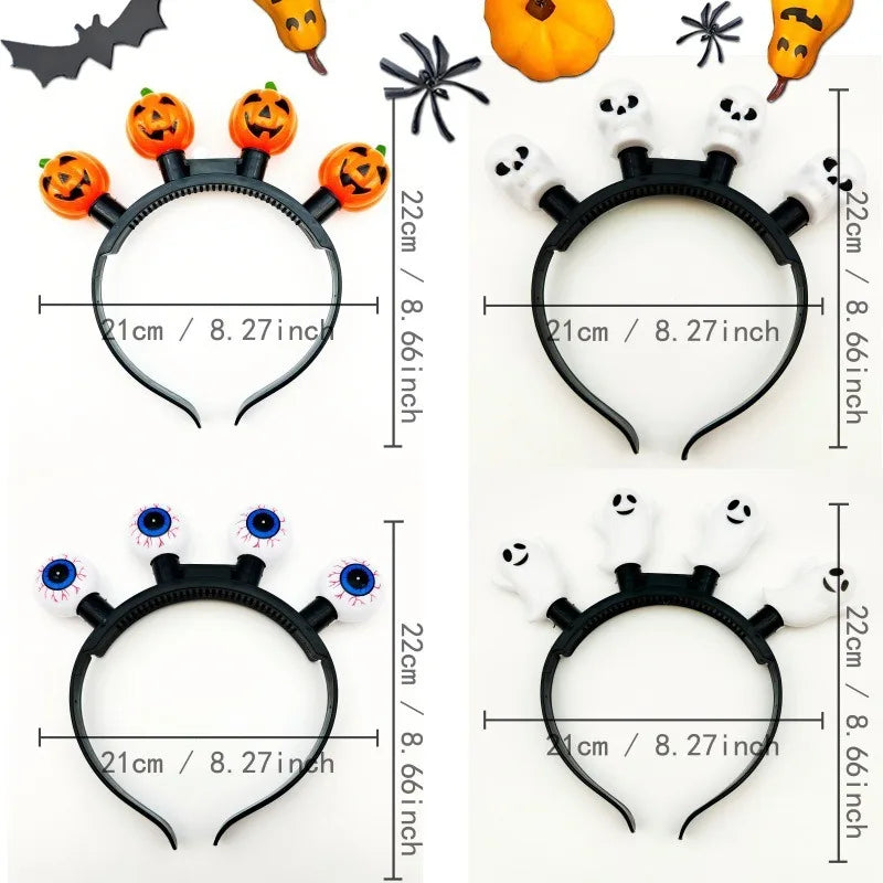 LED Halloween Headband – Glowing Pumpkin Skull Eyeball Costume LED Costume Headband Babs