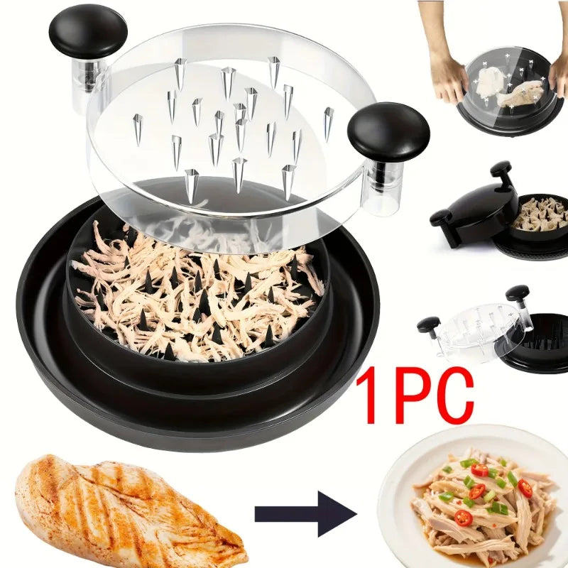 Upgraded Chicken Shredder with Transparent Cover & Non-Slip Base Meat Shredder Tool Babs