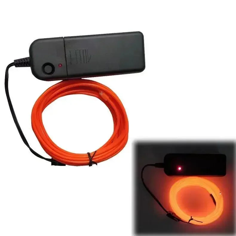 EL Wire Neon LED Glow Cable – DIY Costume, Car & Party Decor EL Wire Glow Cable Babs orange 3m length