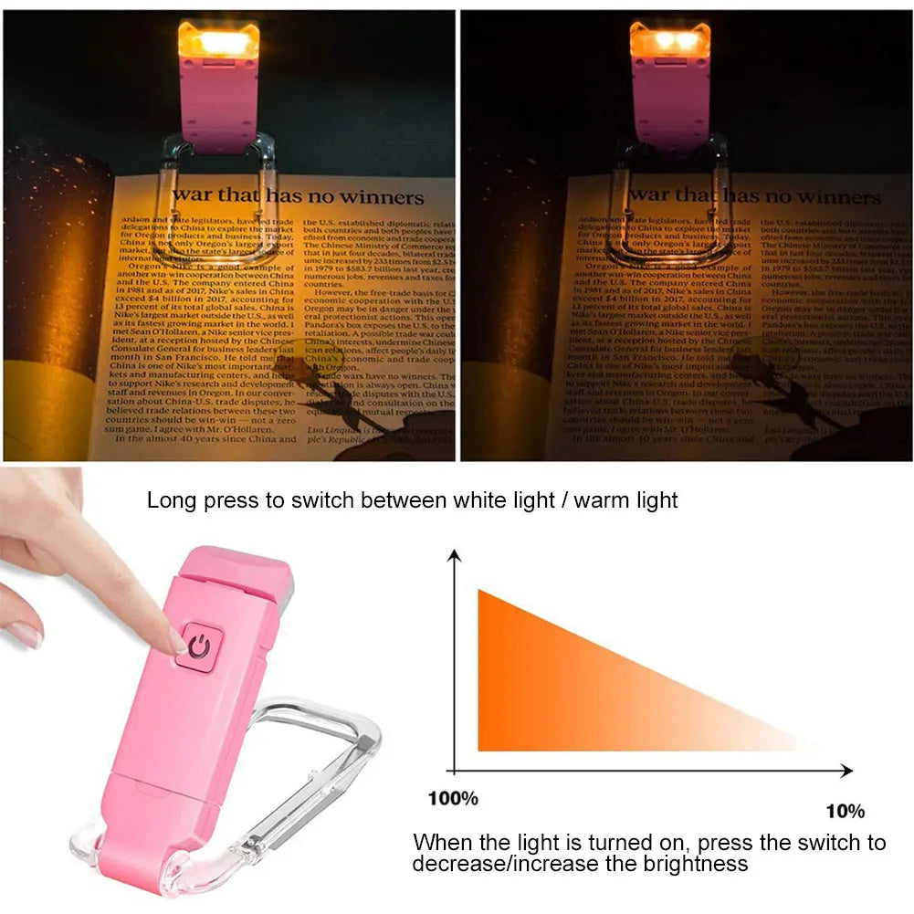 LED USB Rechargeable Clip Book Light – Portable Reading Lamp Clip Book Light Babs