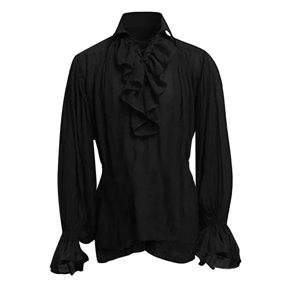 Men's Gothic Pirate Lace-Up Shirt – Medieval Poet Blouse Costume Shirt Babs