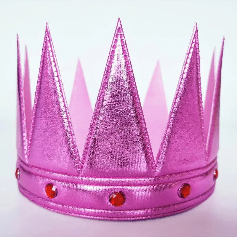 12pcs Gold King Crown Hats – Birthday & Halloween Party Set Party Crown Set Babs pink