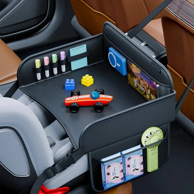 Kids Car Backseat Tray Table – Lap Desk with Storage Pocket Car Backseat Tray Babs