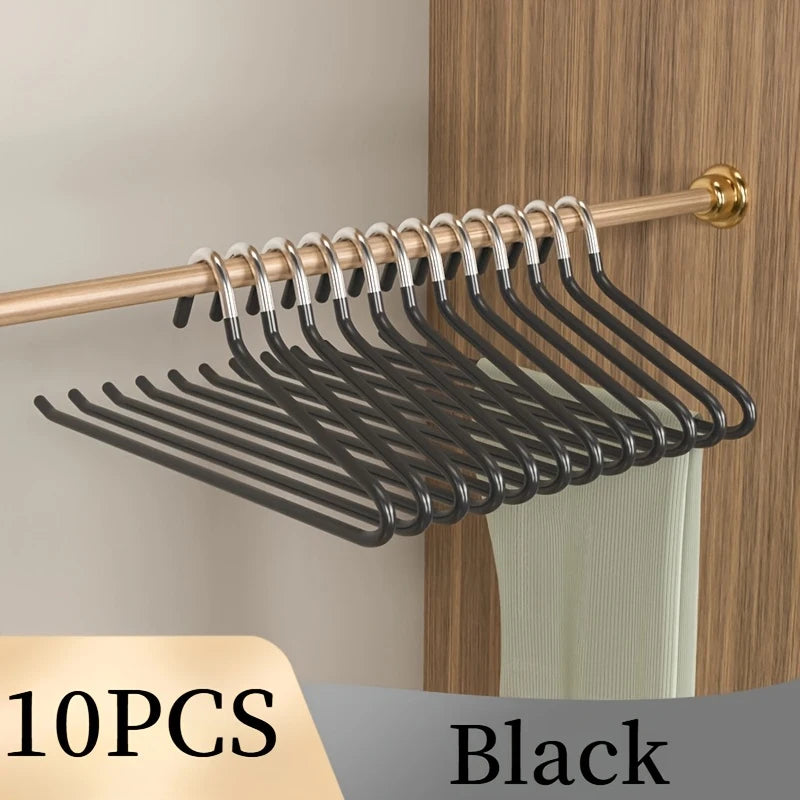 Metal Pants Hangers Non-Slip Open-Ended Black Closet 5/10Pc Pants Hangers Babs 10Pcs-Black