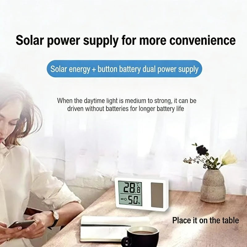 Solar Digital Thermometer Hygrometer – Indoor Temp & Humidity Monitor Digital Thermometer Hygrometer Babs