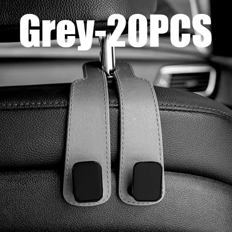 Car Seat Back Hook – Headrest Bag Hanger & Organizer Car Seat Organizer Babs Grey-20PCS