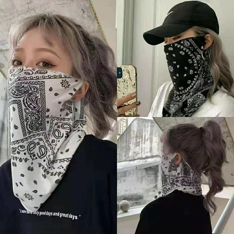 UPF 50+ Ice Silk UV Face Mask & Bandana Scarf – Unisex UV Bandana Scarf Babs