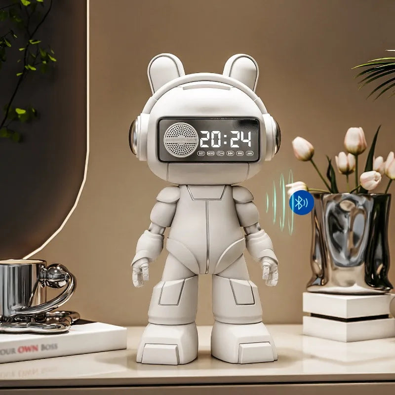 Astronaut Desk Clock with Hourly Chime | Resin Table Decor Decorative Desk Clock Babs